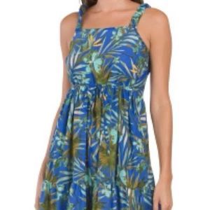 B.O.G Collective/ Band of Gypsies Royal Blue Tropical Floral Maxi Dress Small